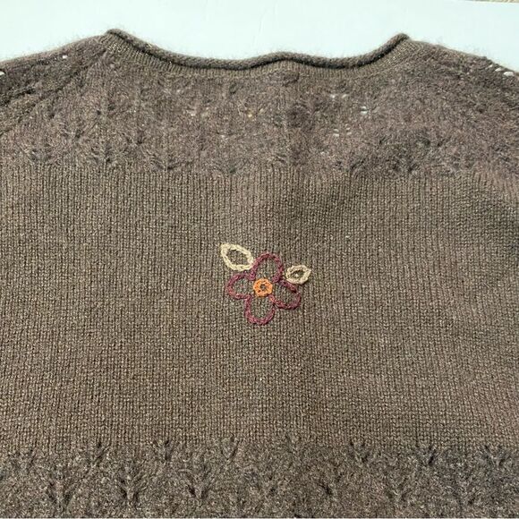Woolrich Lambs Wool Brown Embroidered Button Up Sweater Women's Size XLP - Picture 10 of 14